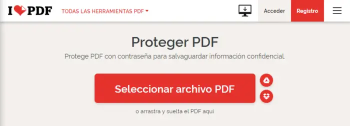 Cifrar PDF con iLovePDF