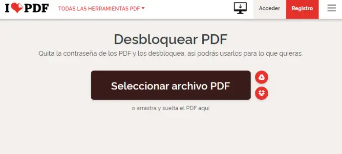 Desbloquear PDF iLovePDF