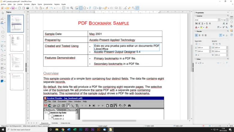 Editar texto PDF LibreOffice Draw