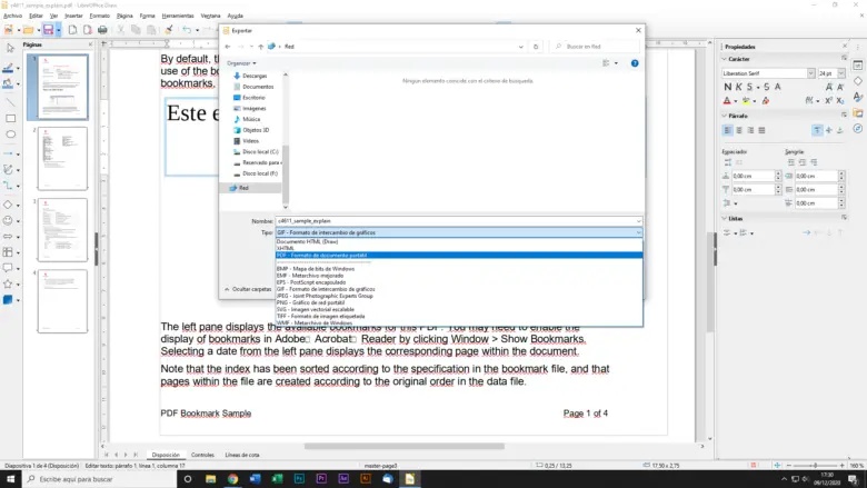 Exportar PDF con LibreOffice Draw