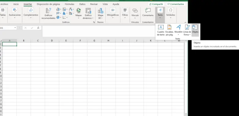 Insertar un PDF en Excel