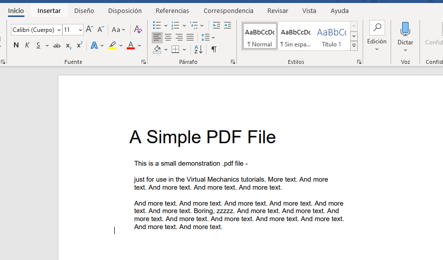 Recortar PDF en Word
