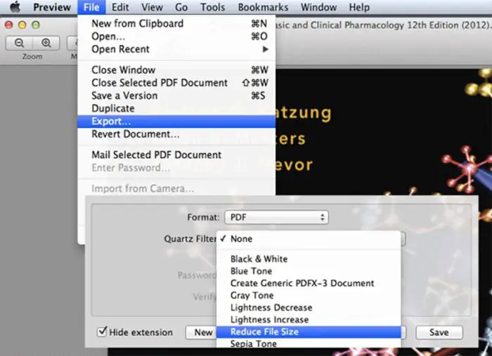 Reducir tamaño PDF con Vista Previa en Mac